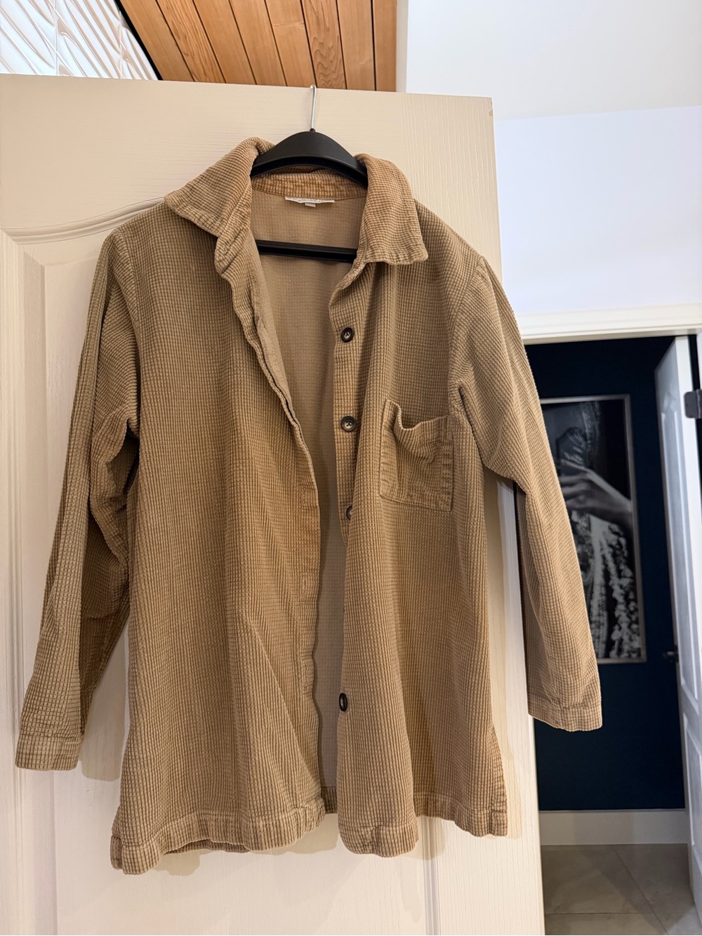 bryn Walker Button-Front Women's Shirt Jacket in Tan